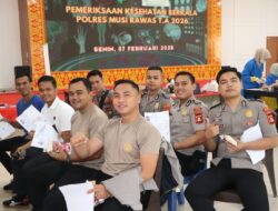 Ratusan Personel Polres Mura Ikuti Pemeriksaan Kesehatan Berkala Polda Sumsel Tahun 2026