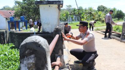 Polres Mura Revitalisasi Jembatan Dam Impres Melalui Program BELIDA, Dukung Program Kapolda Sumsel