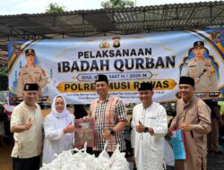Sinergi dan Kepedulian, Polres Musi Rawas Bersama Polsek Jajaran Kurbankan 61 Ekor Hewan pada Idul Adha 1445 H