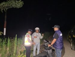 Polsek Tugumulyo Polres Musi Rawas Gelar Pembinaan dan Himbauan di Lokasi Balap Liar Jalan Lintas Kalibening