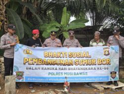 Polres Musi Rawas Berikan Bantuan Sumur Bor untuk Masjid Jami Bintang Sembilan