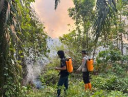 Lahan Gambut 4 Hektare Terbakar di Prabumulih II, Polsek Muara Lakitan Polres Musi Rawas Bergerak Cepat Jinakkan Api